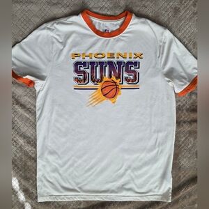 NBA Phoenix Suns White and Orange Tee Sze Large Basketball Arena Sports Athletic